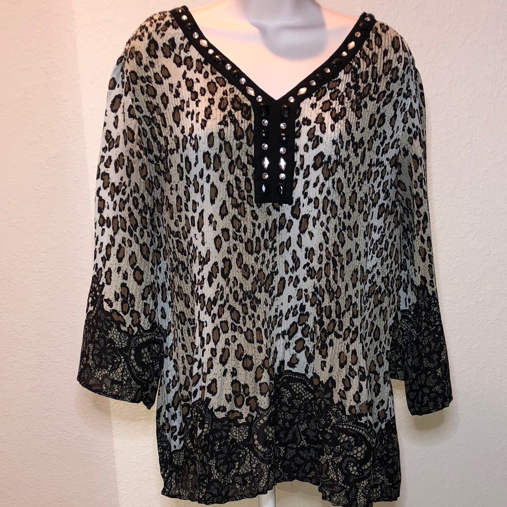 Signature by Larry Levine - Animal Print w/ Jewels